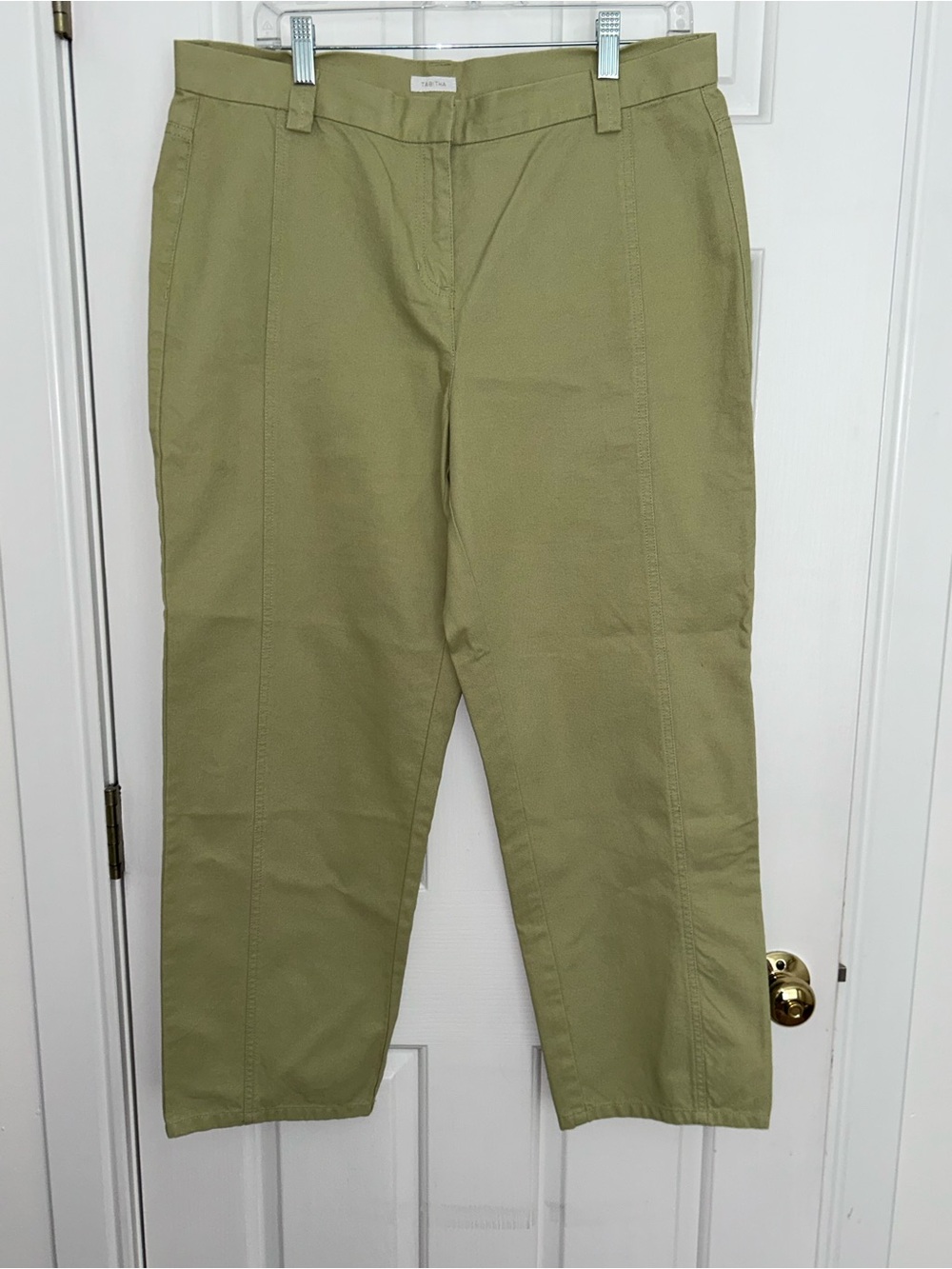 Liz Claiborne Olive Green Straight-Leg Chinos